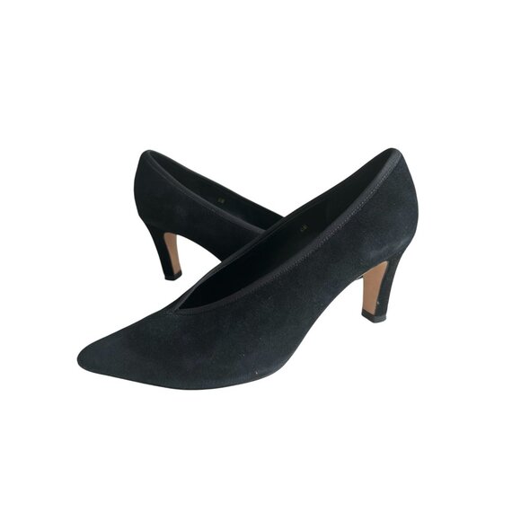 VAN ELI Womens Black Suede Pointed Heels Size 6 - Picture 5 of 8